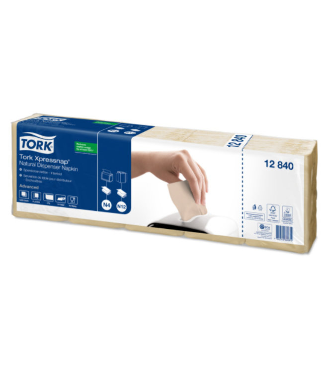 Tork Xpressnap® dispenserservet 21,6x33cm 1-laags 1/4-vouw Natural 5x225x8