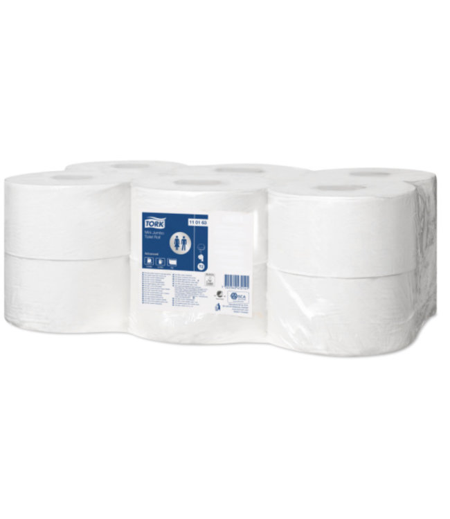 Tork Mini Jumbo Toiletpapier 1-laags Wit T2 Advanced