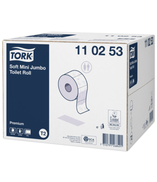 Tork Tork Zacht Mini Jumbo Toiletpapier 2-laags Wit T2 Premium
