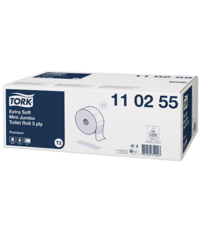 Tork Tork Extra Zacht Mini Jumbo Toiletpapier 3-laags Wit T2 Premium