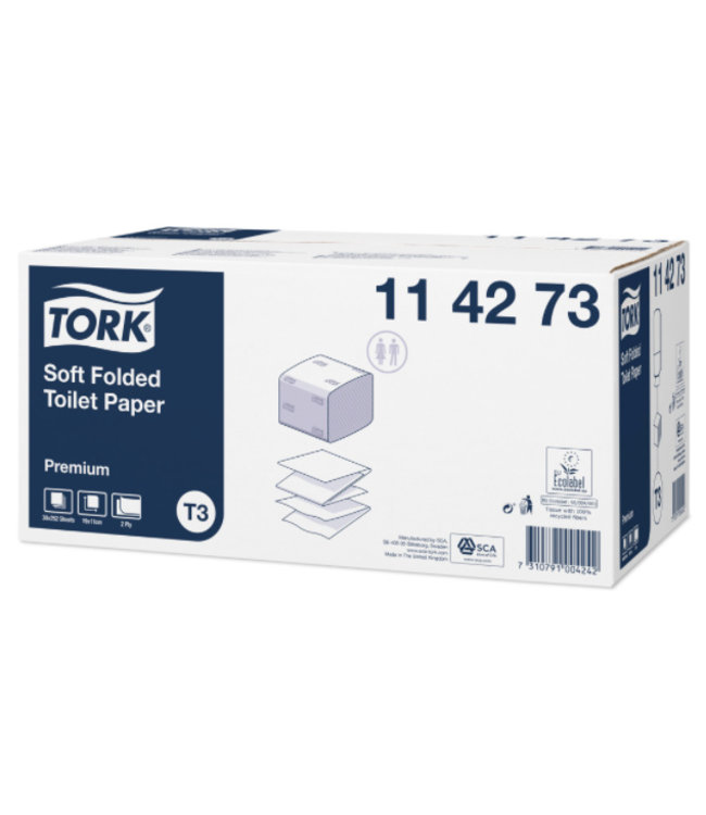 Tork Zacht Gevouwen Toiletpapier 2-laags Wit T3 Premium