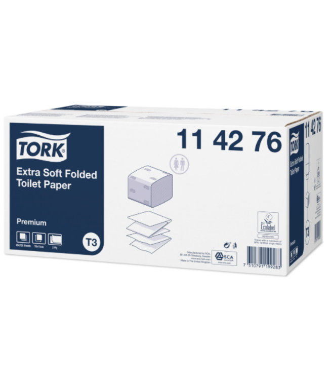 Tork Extra Zacht Gevouwen Toiletpapier 2-laags Wit T3 Premium