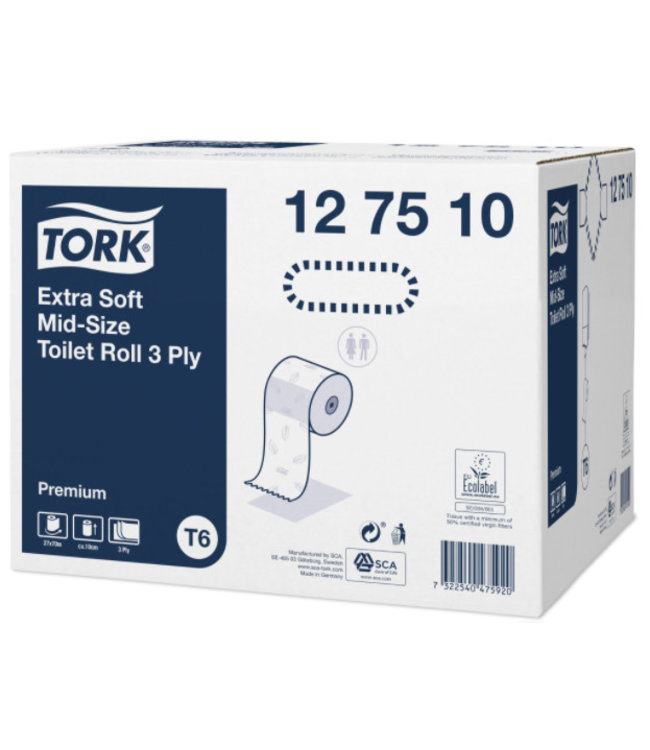 Tork Extra Zacht Mid-size Toiletpapier 3-laags Wit T6 Premium