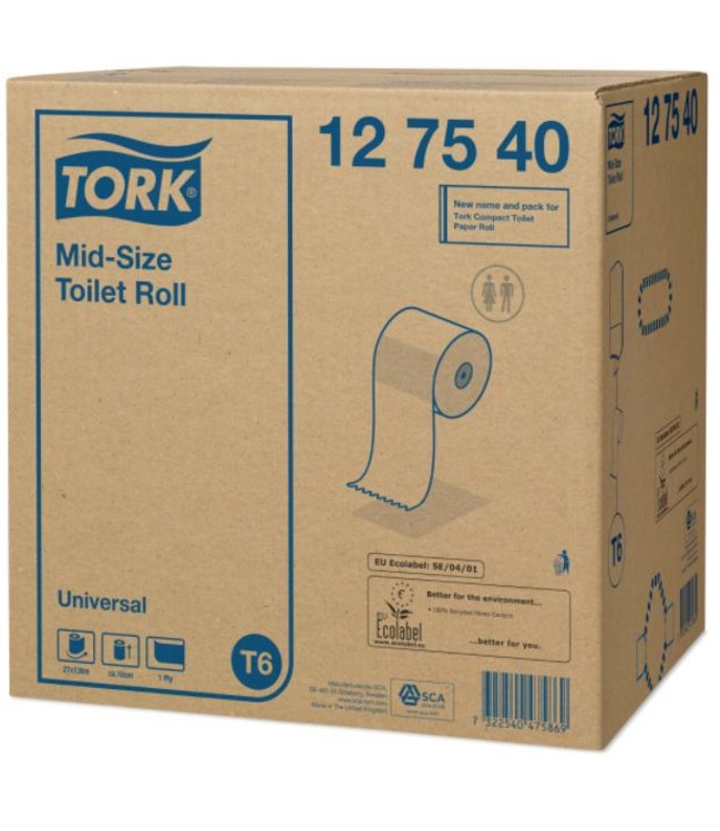 Tork Mid-size Toiletpapier 1-laags Wit T6 Universal