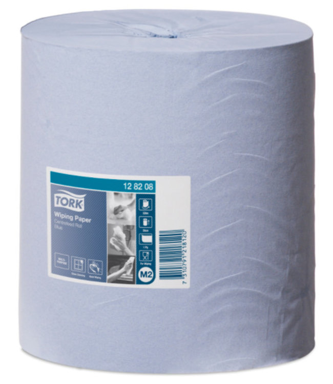 Tork Wiping Centerfeed Poetspapier 1-laags blauw M2