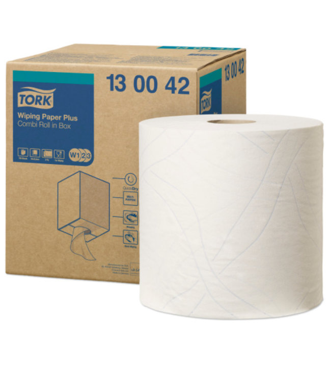 Tork Wiping Plus Combi Rol Poetspapier 2-laags W1/W2/W3