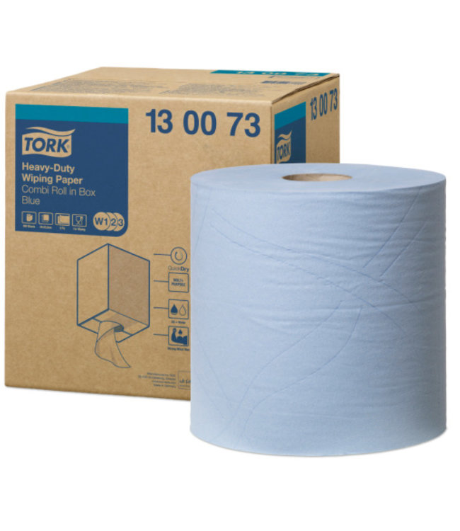 Tork Heavy Duty Combi Rol Poetspapier 2 laags Blauw W1 W2 W3 Tork Heavy Duty Combi Rol Poetspapier 2 laags Blauw W1 W2 W3