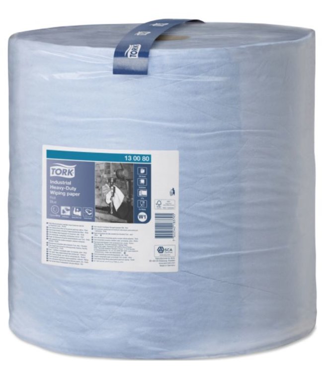 Tork Industrial Heavy-Duty Rol Poetspapier 3-laags Blauw W1