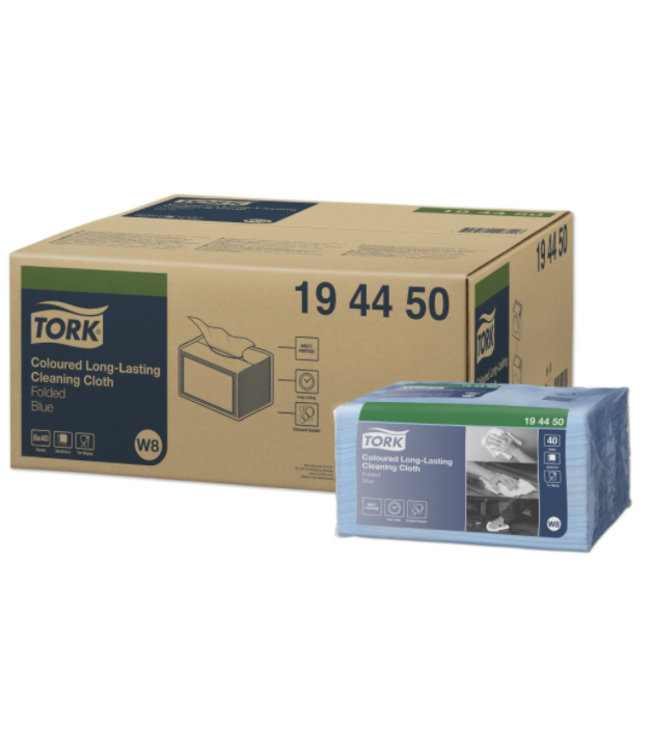 Tork Long Lasting Gevouwen Reinigingsdoek Blauw W8