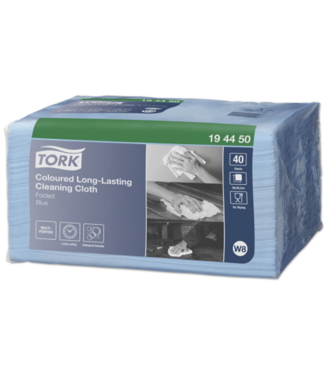 Tork Long Lasting Gevouwen Reinigingsdoek Blauw W8
