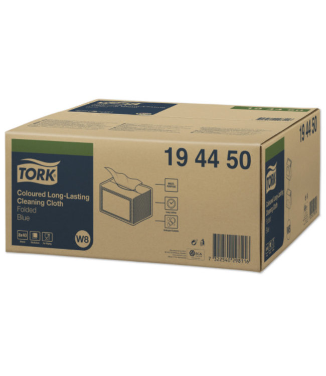 Tork Long Lasting Gevouwen Reinigingsdoek Blauw W8