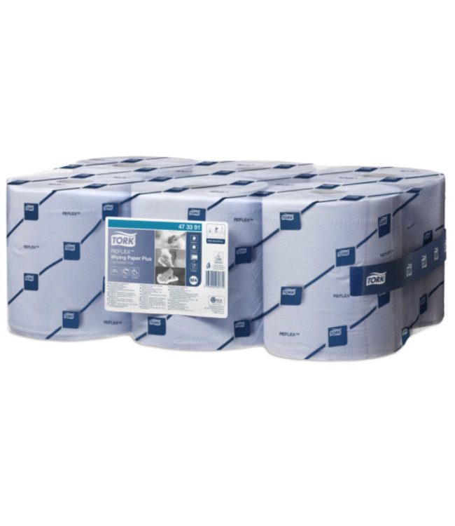 Tork Reflex® Wiping Plus Centerfeed Poetspapier 2-laags Blauw M4