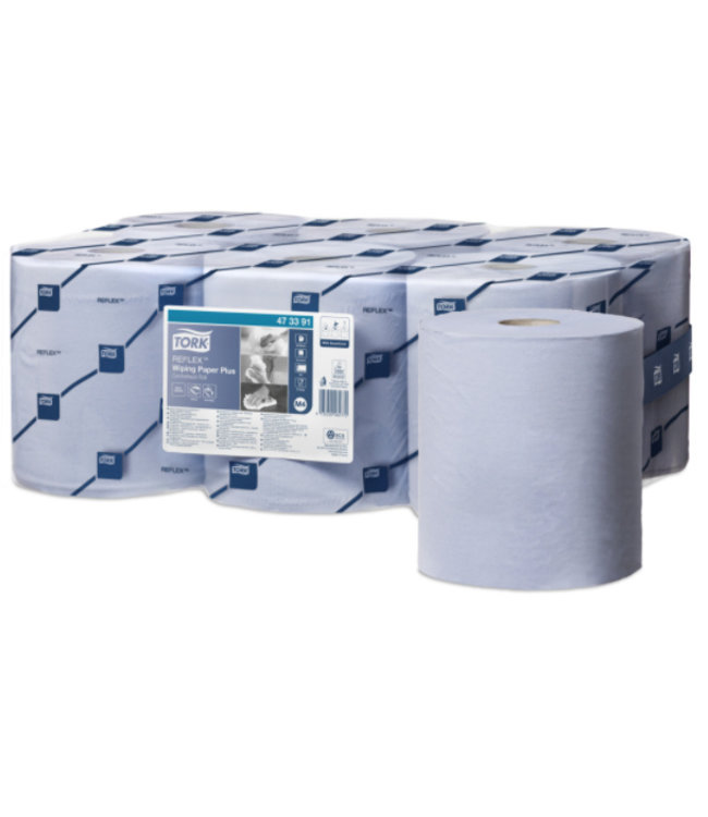 Tork Reflex® Wiping Plus Centerfeed Poetspapier 2-laags Blauw M4