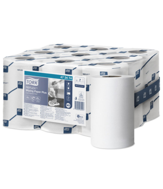 Tork Reflex® Wiping Plus Mini Centerfeed Poetspapier 1-laags M3
