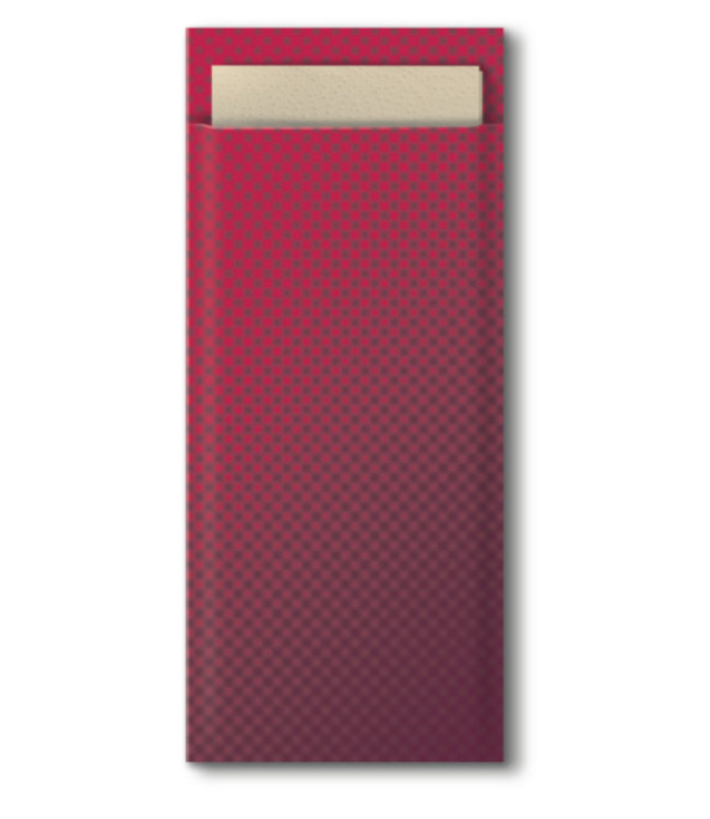 Tork bestekzakje burgundy met 2-laags servet cream 5x100