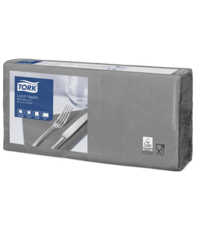 Tork tissue servet 33x33cm 2-laags 1/4-vouw grijs 10x200