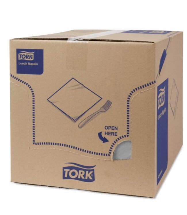 Tork tissue servet 33x33cm 2-laags 1/4-vouw grijs 10x200
