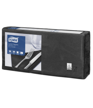 Tork Tork tissue servet 33x33cm 2-laags 1/4-vouw zwart 10x200