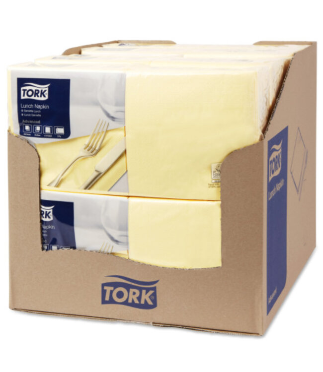 Tork tissue servet 33x33cm 2-laags 1/4-vouw champagne 10x200