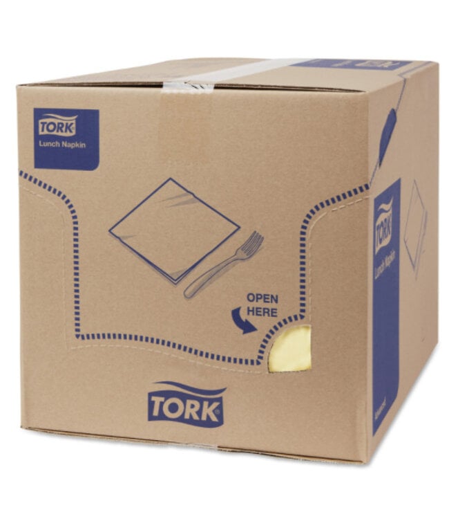 Tork tissue servet 33x33cm 2-laags 1/4-vouw champagne 10x200