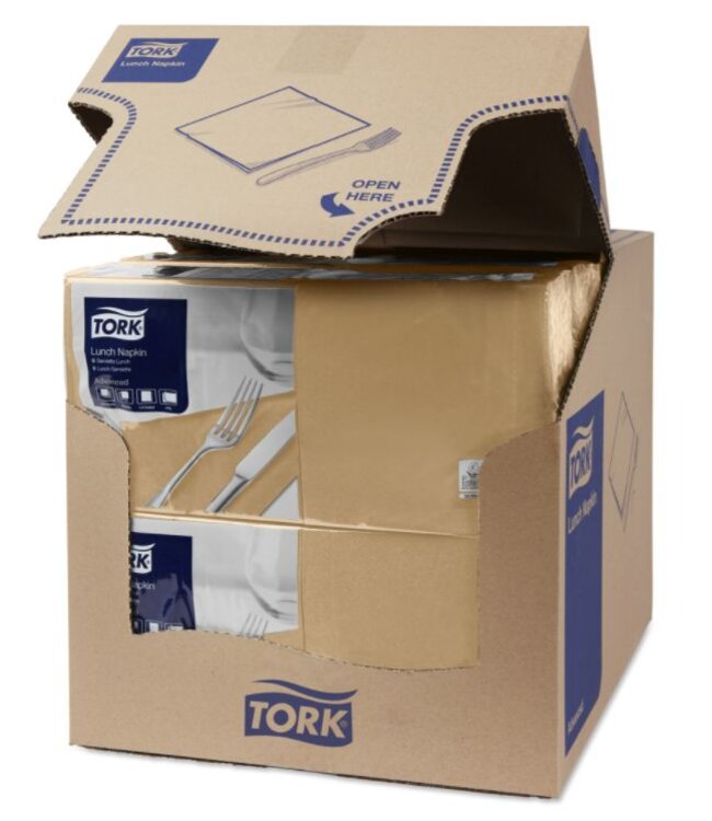 Tork tissue servet 33x33cm 2-laags 1/4-vouw biscuit 10x200