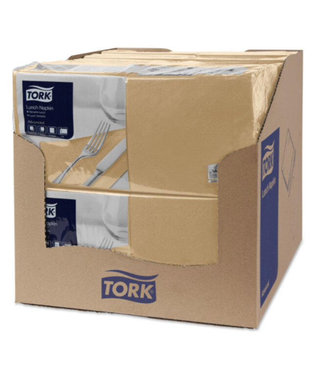 Tork tissue servet 33x33cm 2-laags 1/4-vouw biscuit 10x200