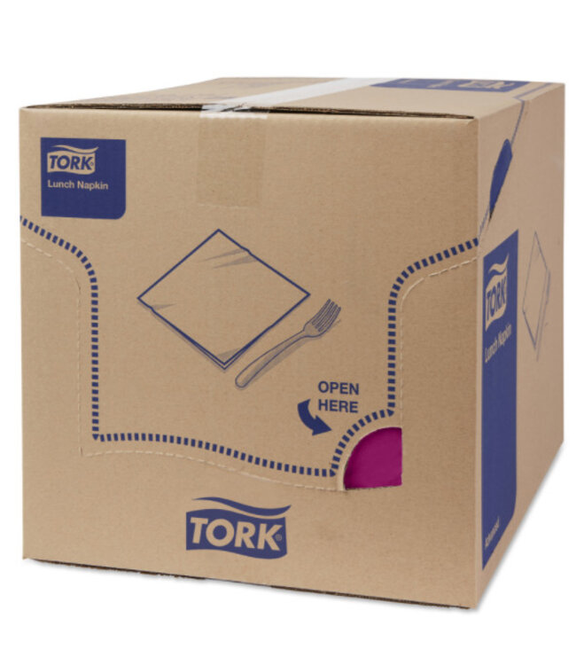 Tork tissue servet 33x33cm 2-laags 1/4-vouw plum 10x200