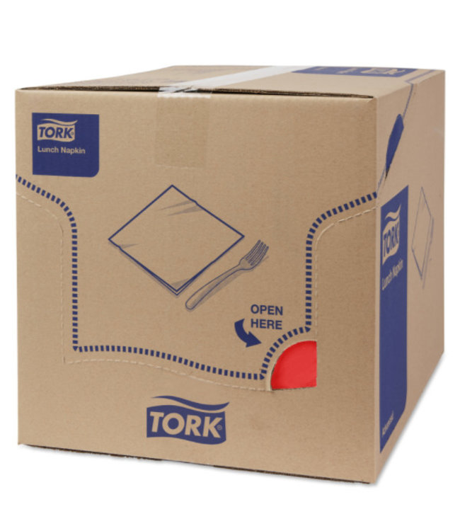 Tork tissue servet 33x33cm 2-laags 1/4-vouw rood 10x200