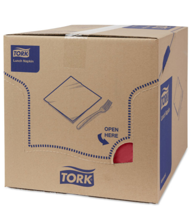Tork tissue servet 33x33cm 2-laags 1/4-vouw burgundy 10x200