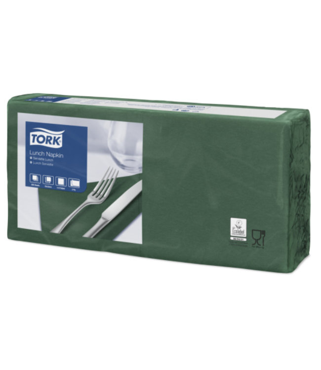 Tork tissue servet 33x33cm 2-laags 1/4-vouw mountain pine green 10x200