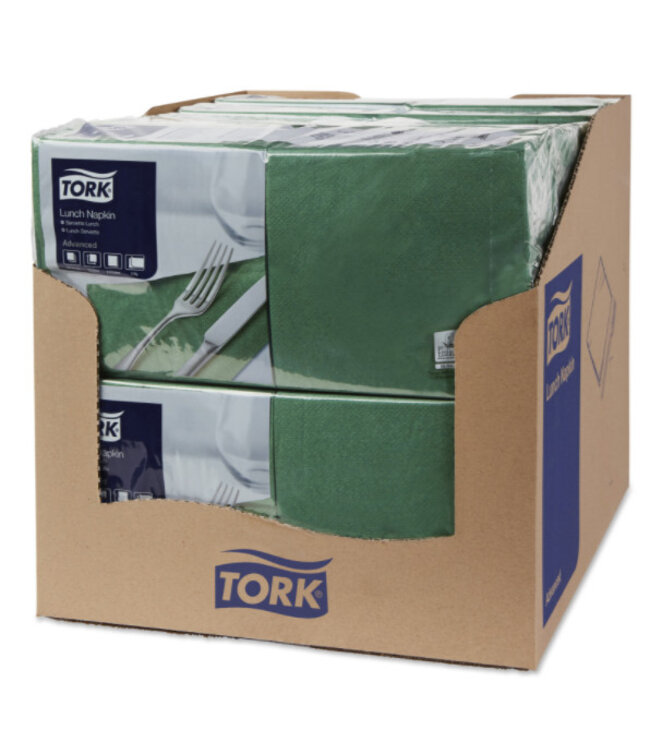 Tork tissue servet 33x33cm 2-laags 1/4-vouw mountain pine green 10x200