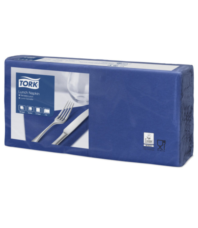Tork tissue servet 33x33cm 2-laags 1/4-vouw midnight blue 10x200