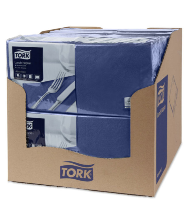 Tork tissue servet 33x33cm 2-laags 1/4-vouw midnight blue 10x200