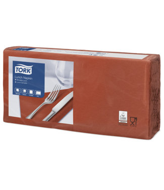 Tork Tork tissue servet 33x33cm 2-laags 1/4-vouw terracotta 10x200