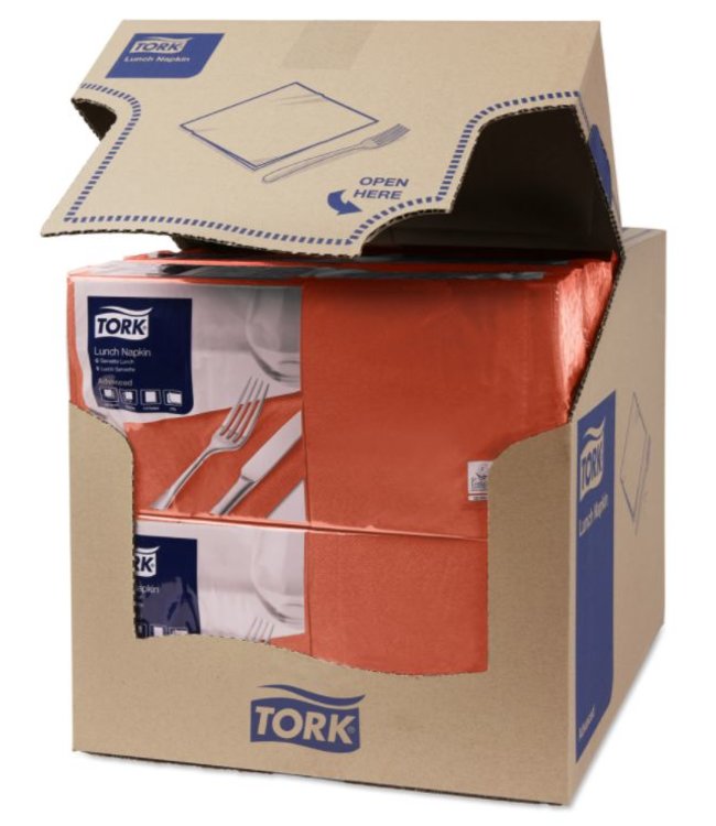 Tork tissue servet 33x33cm 2-laags 1/4-vouw terracotta 10x200
