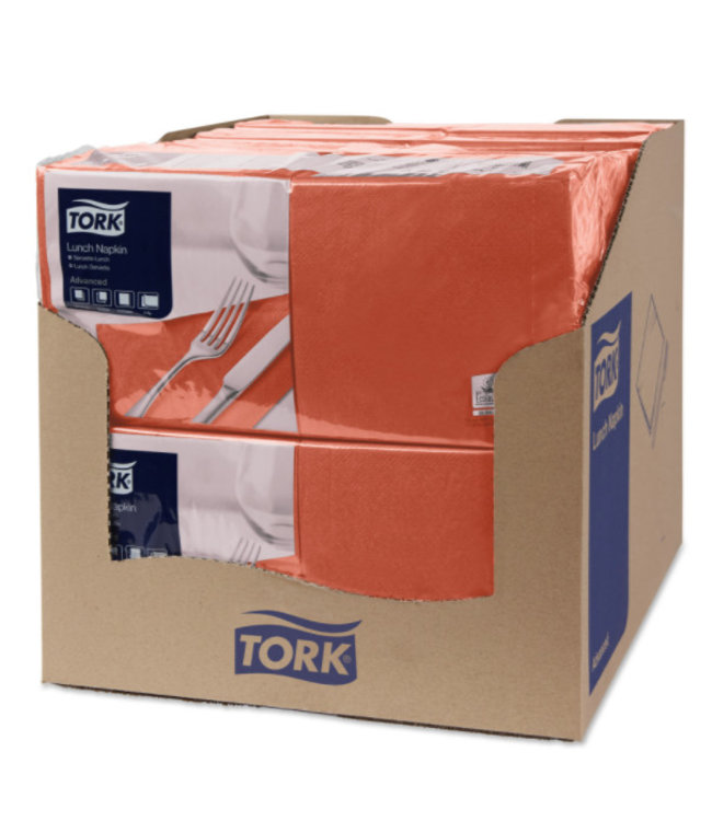Tork tissue servet 33x33cm 2-laags 1/4-vouw terracotta 10x200
