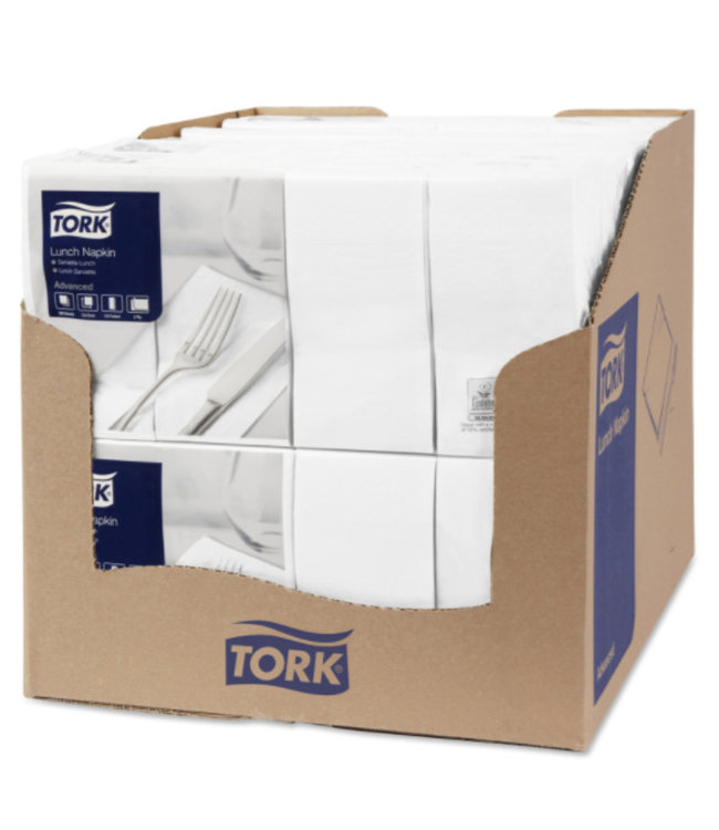 Tork tissue servet 33x33cm 2-laags 1/8-vouw wit 10x200