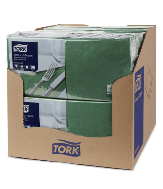 Tork tissue servet 33x33cm 3-laags 1/4-vouw mountain pine green 10x150