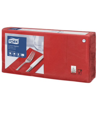 Tork Tork tissue servet 33x33cm 2-laags 1/8-vouw rood 10x200