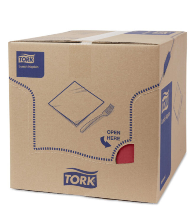Tork tissue servet 33x33cm 3-laags 1/8-vouw burgundy 10x150