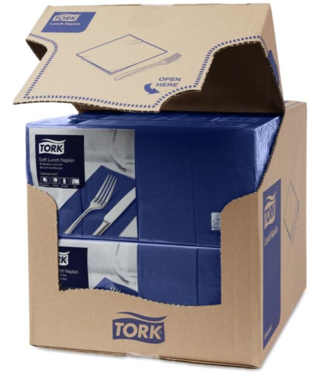 Tork tissue servet 33x33cm 3-laags 1/8-vouw midnight blue 10x150