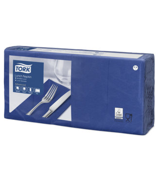 Tork Tork tissue servet 33x33cm 2-laags 1/8-vouw midnight blue 10x200
