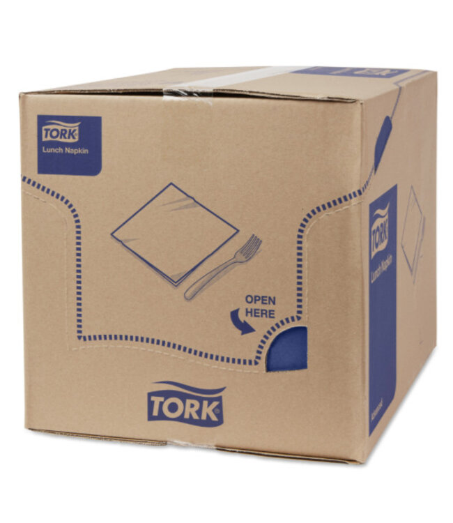 Tork tissue servet 33x33cm 2-laags 1/8-vouw midnight blue 10x200