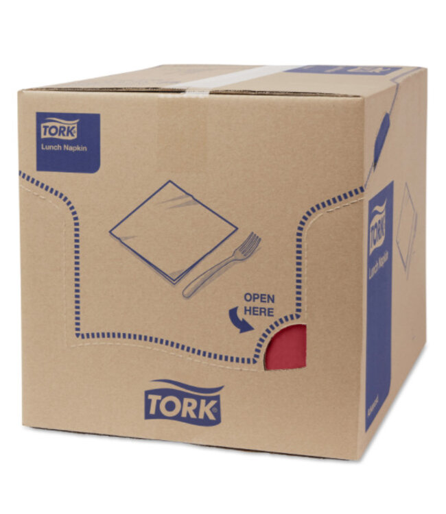 Tork tissue servet 33x33cm 2-laags 1/8-vouw burgundy 10x200