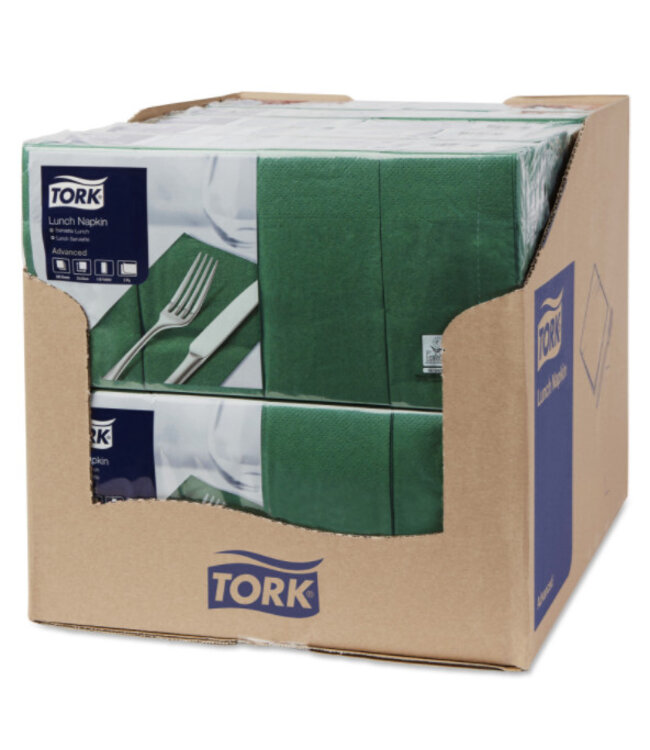 Tork tissue servet 33x33cm 2-laags 1/8-vouw mountain pine green 10x200