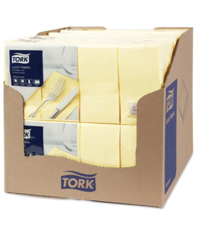 Tork tissue servet 33x33cm 2-laags 1/8-vouw champagne 10x200