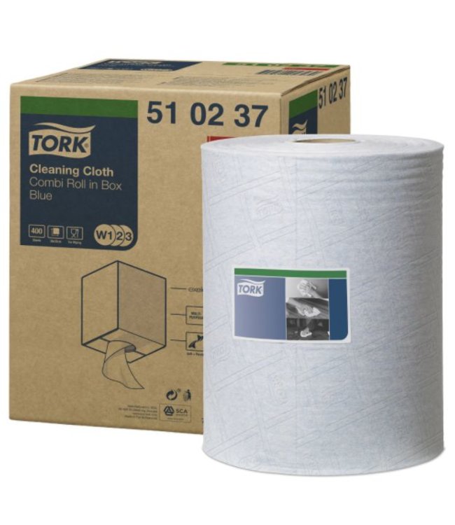 Tork Cleaning Combi Rol Reinigingsdoek Blauw W1/W2/W3