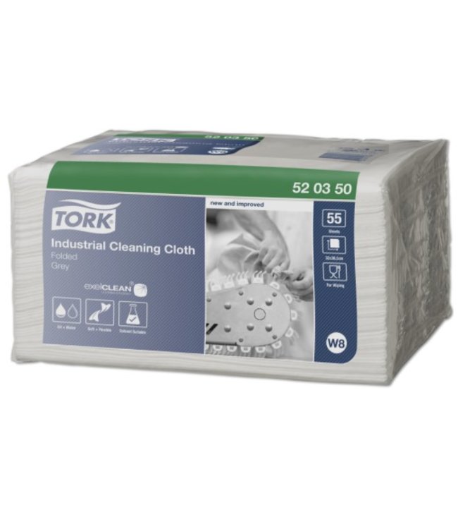 Tork Industrial  Gevouwen Reinigingsdoek Grijs W8