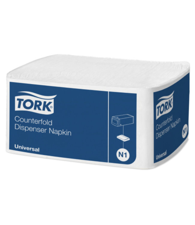 Tork dispenserservet 31x32cm 1-laags counterfold wit 24x300