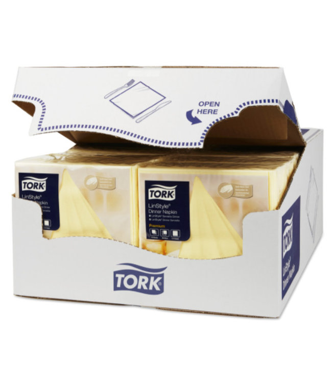 Tork LinStyle® servet 39x39cm 1/4-vouw champagne 12x50
